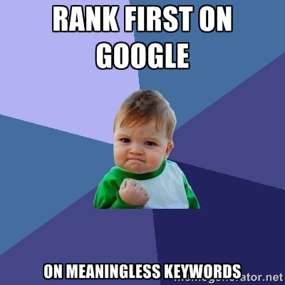 Success kid meme on Google ranking