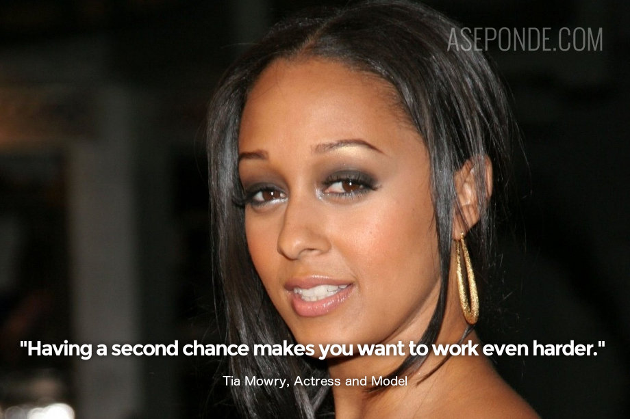 Tia Mowry quote on second chance